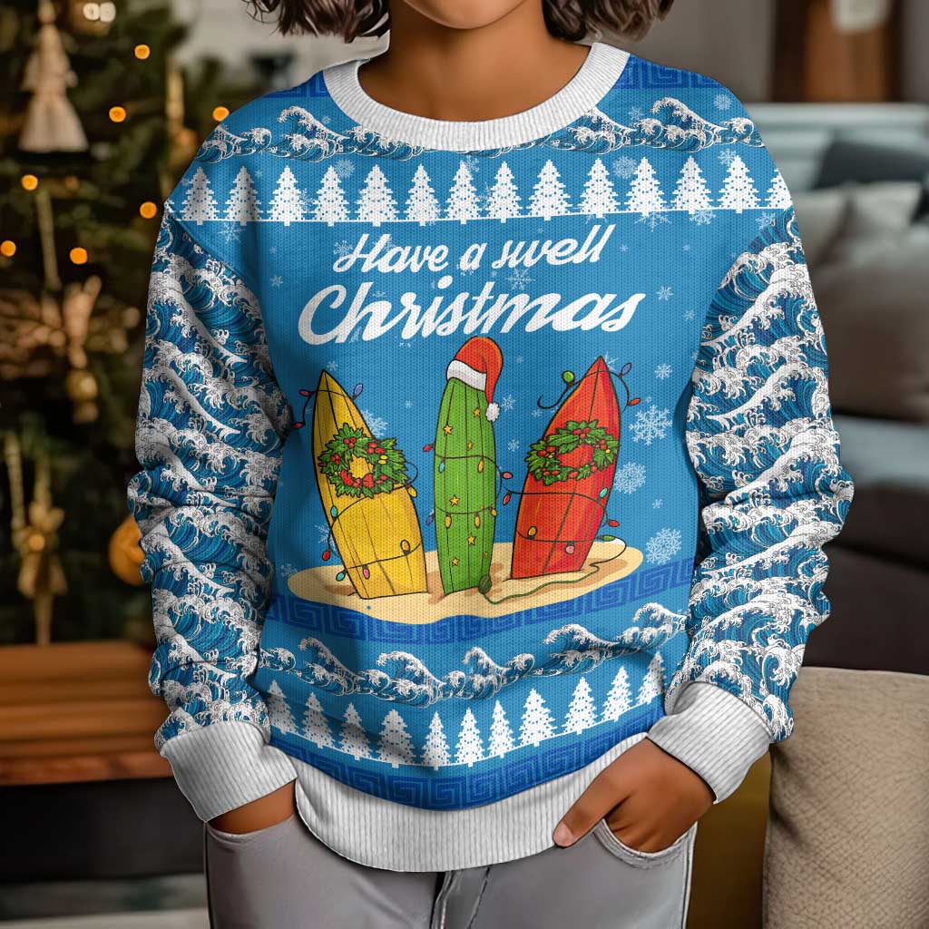 Surfer Swell Christmas Kid Ugly Christmas Sweater Xmas Holiday Patterns - Wonder Print Shop