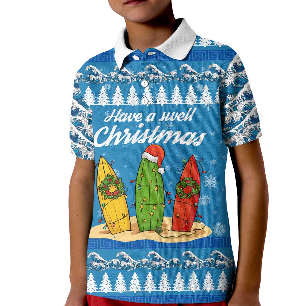 Surfer Swell Christmas Kid Polo Shirt Xmas Holiday Patterns - Wonder Print Shop