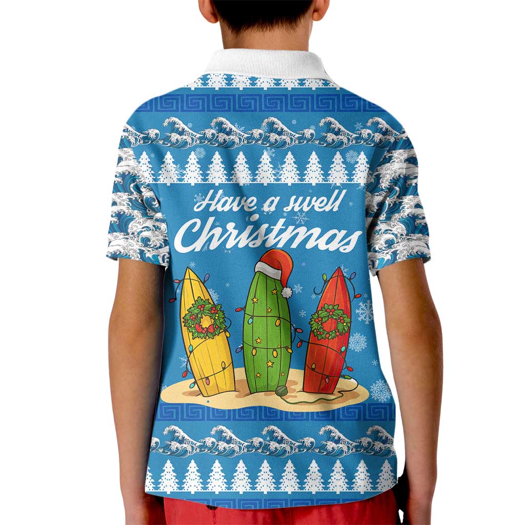 Surfer Swell Christmas Kid Polo Shirt Xmas Holiday Patterns - Wonder Print Shop