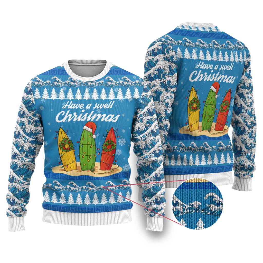 Surfer Swell Christmas Ugly Christmas Sweater Xmas Holiday Patterns - Wonder Print Shop