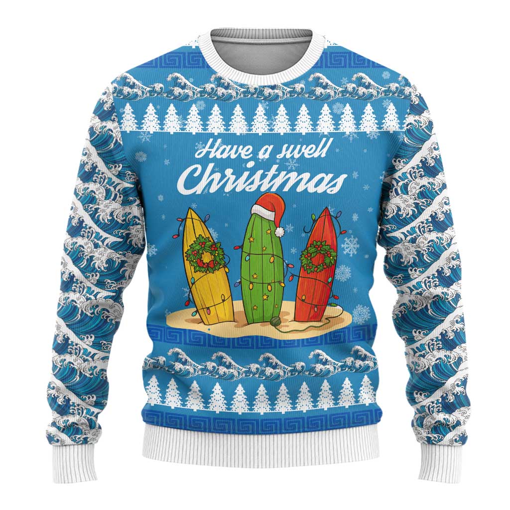 Surfer Swell Christmas Ugly Christmas Sweater Xmas Holiday Patterns - Wonder Print Shop