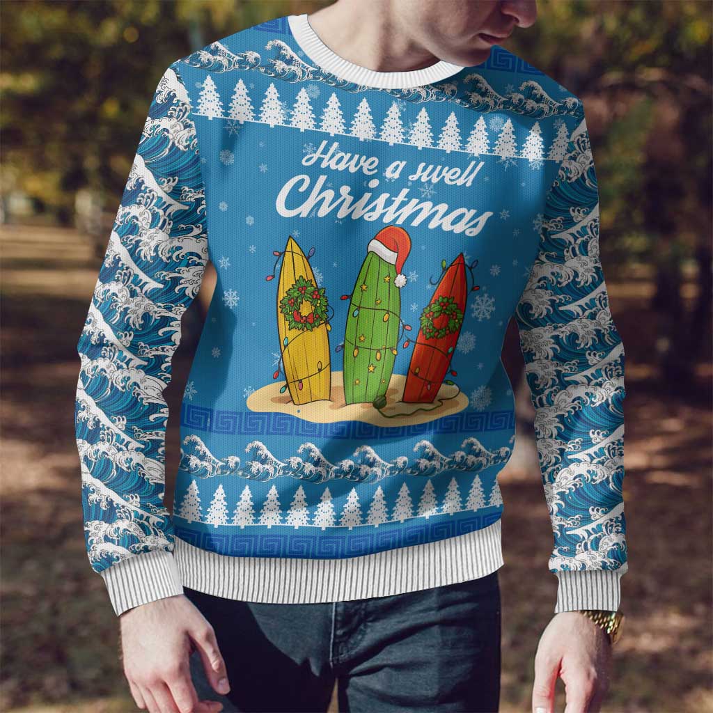 Surfer Swell Christmas Ugly Christmas Sweater Xmas Holiday Patterns - Wonder Print Shop
