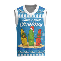 Surfer Swell Christmas Knitted V-Neck Vest Xmas Holiday Patterns - Wonder Print Shop