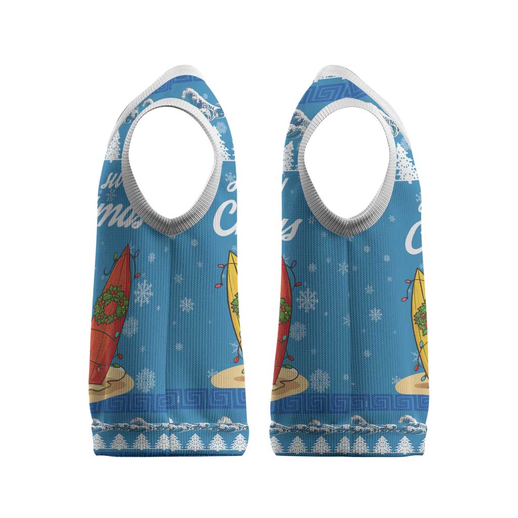 Surfer Swell Christmas Knitted V-Neck Vest Xmas Holiday Patterns - Wonder Print Shop