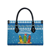 Surfer Swell Christmas Leather Bag Xmas Holiday Patterns - Wonder Print Shop