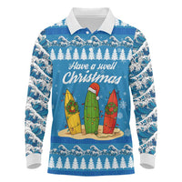 Surfer Swell Christmas Long Sleeve Polo Shirt Xmas Holiday Patterns - Wonder Print Shop