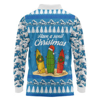 Surfer Swell Christmas Long Sleeve Polo Shirt Xmas Holiday Patterns - Wonder Print Shop