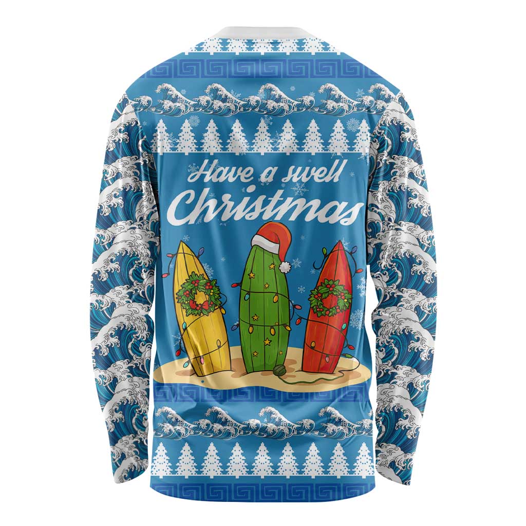 Surfer Swell Christmas Long Sleeve Shirt Xmas Holiday Patterns - Wonder Print Shop