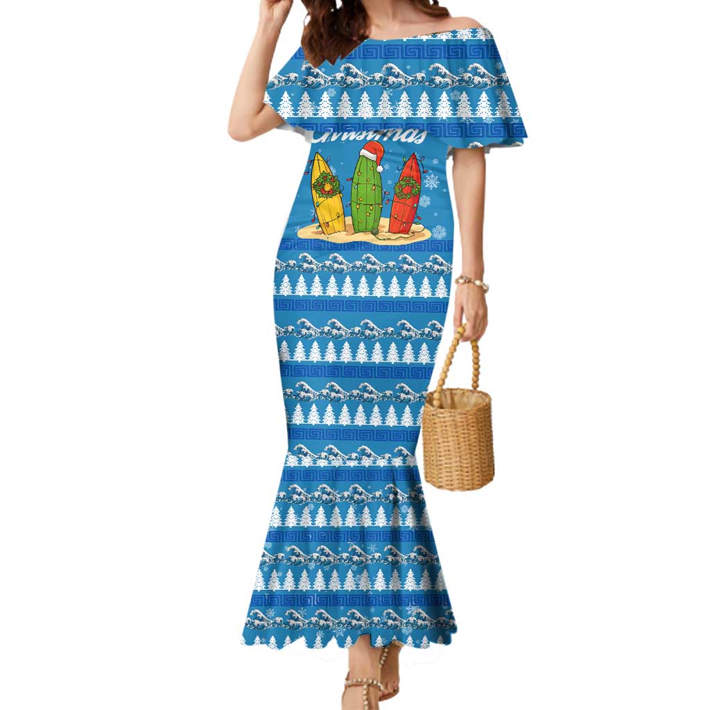 Surfer Swell Christmas Mermaid Dress Xmas Holiday Patterns - Wonder Print Shop