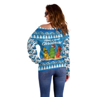 Surfer Swell Christmas Off Shoulder Sweater Xmas Holiday Patterns - Wonder Print Shop