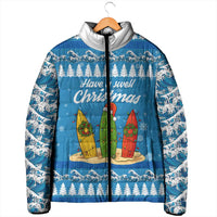 Surfer Swell Christmas Padded Jacket Xmas Holiday Patterns - Wonder Print Shop