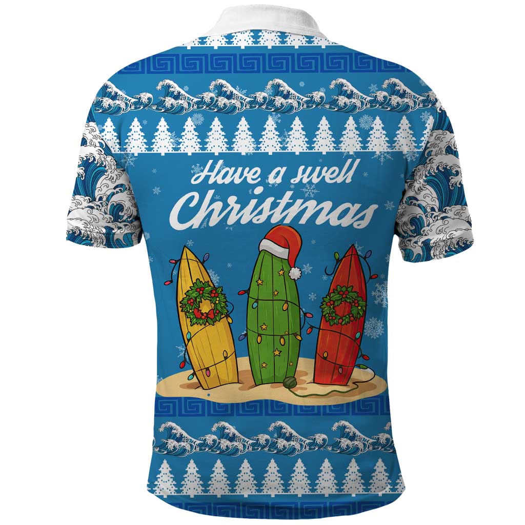 Surfer Swell Christmas Polo Shirt Xmas Holiday Patterns - Wonder Print Shop