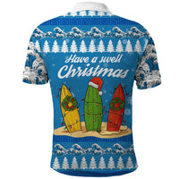 Surfer Swell Christmas Polo Shirt Xmas Holiday Patterns - Wonder Print Shop