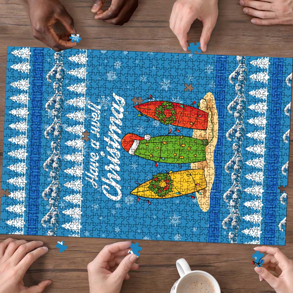 Surfer Swell Christmas Puzzle Xmas Holiday Patterns - Wonder Print Shop