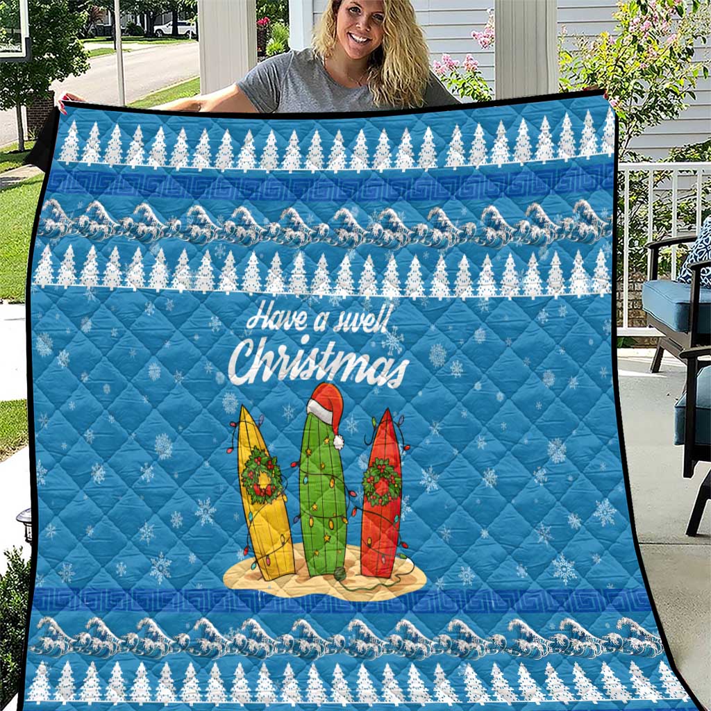 Surfer Swell Christmas Quilt Xmas Holiday Patterns - Wonder Print Shop