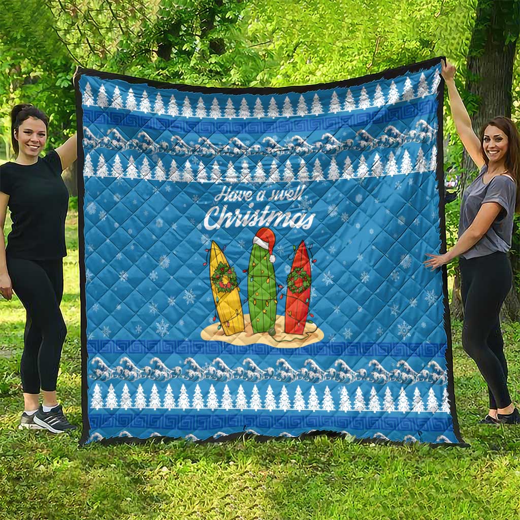 Surfer Swell Christmas Quilt Xmas Holiday Patterns - Wonder Print Shop