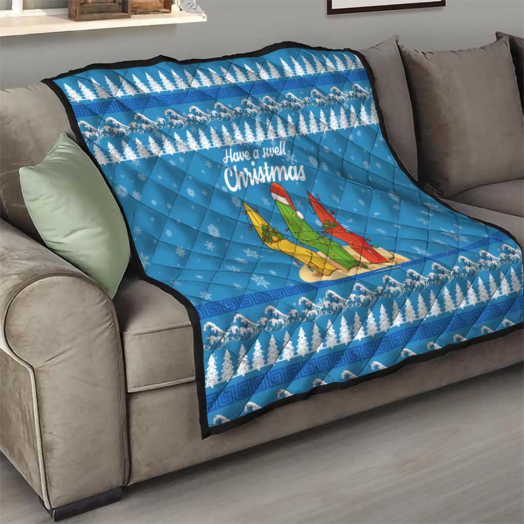 Surfer Swell Christmas Quilt Xmas Holiday Patterns - Wonder Print Shop