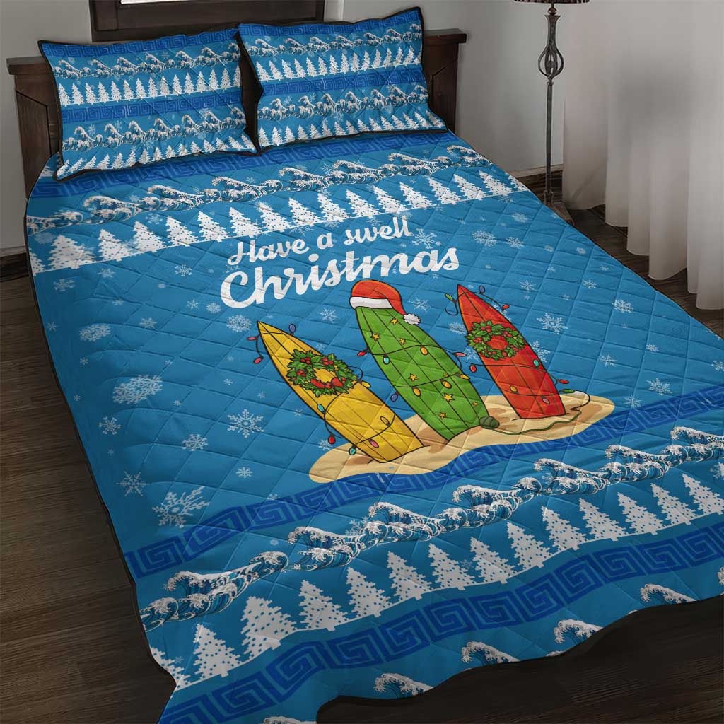 Surfer Swell Christmas Quilt Bed Set Xmas Holiday Patterns - undefined