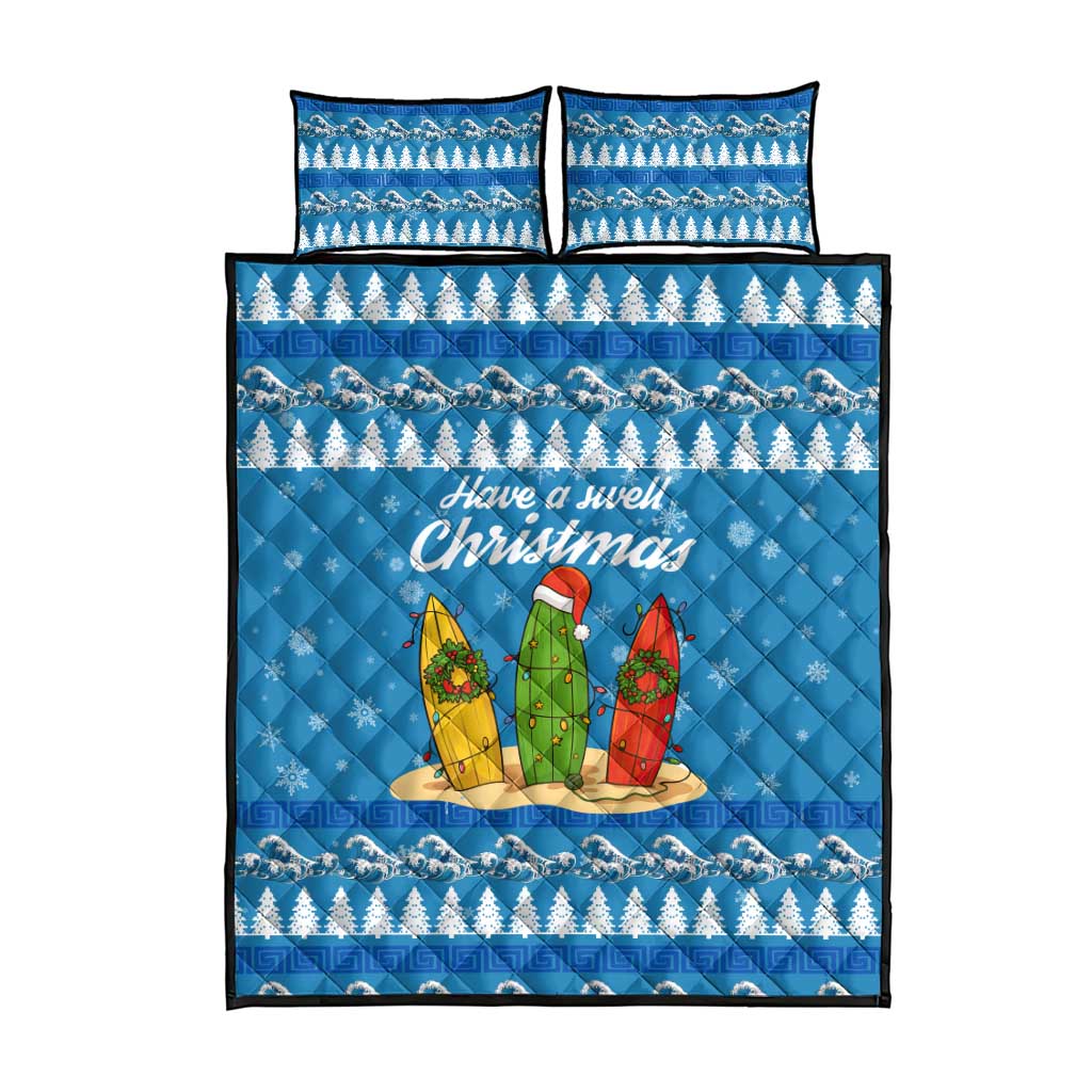 Surfer Swell Christmas Quilt Bed Set Xmas Holiday Patterns - undefined