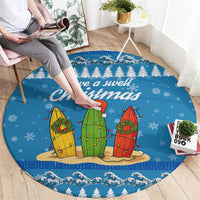 Surfer Swell Christmas Round Carpet Xmas Holiday Patterns - Wonder Print Shop