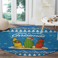 Surfer Swell Christmas Round Carpet Xmas Holiday Patterns - Wonder Print Shop