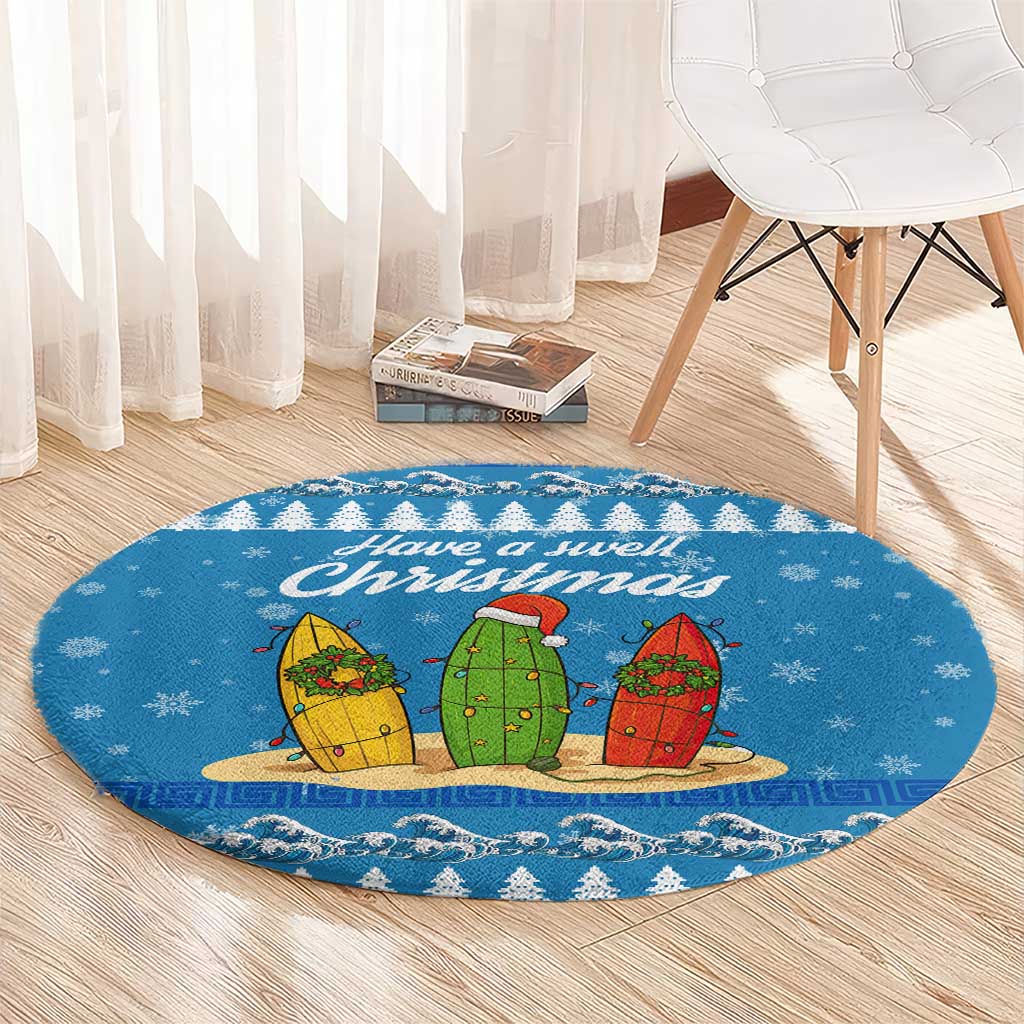 Surfer Swell Christmas Round Carpet Xmas Holiday Patterns - Wonder Print Shop