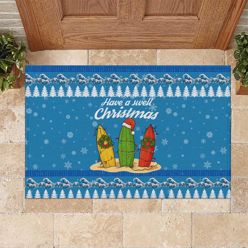 Surfer Swell Christmas Rubber Doormat Xmas Holiday Patterns - Wonder Print Shop