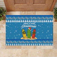Surfer Swell Christmas Rubber Doormat Xmas Holiday Patterns - Wonder Print Shop