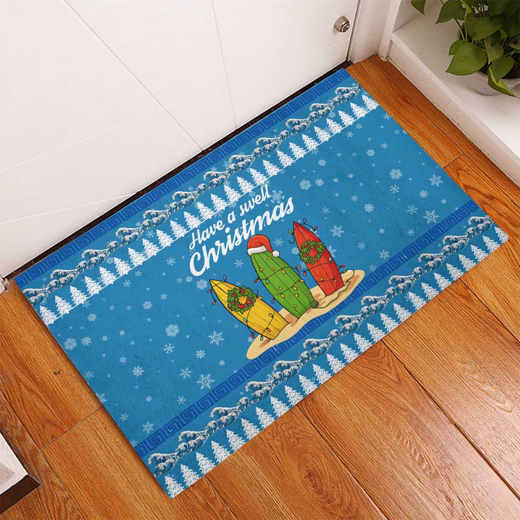 Surfer Swell Christmas Rubber Doormat Xmas Holiday Patterns - Wonder Print Shop