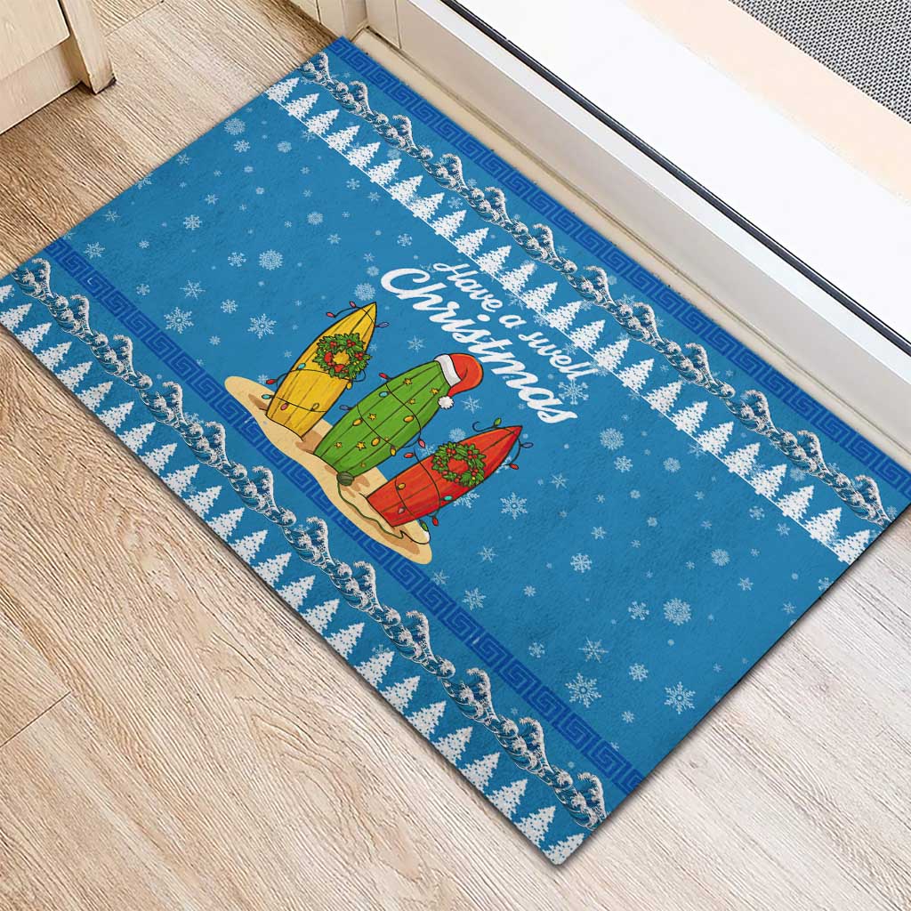 Surfer Swell Christmas Rubber Doormat Xmas Holiday Patterns - Wonder Print Shop