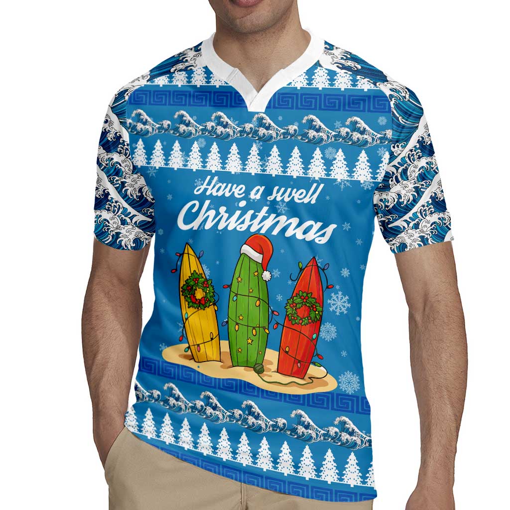 Surfer Swell Christmas Rugby Jersey Xmas Holiday Patterns - Wonder Print Shop