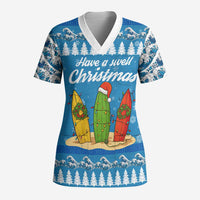 Surfer Swell Christmas Scrub Top Xmas Holiday Patterns - Wonder Print Shop