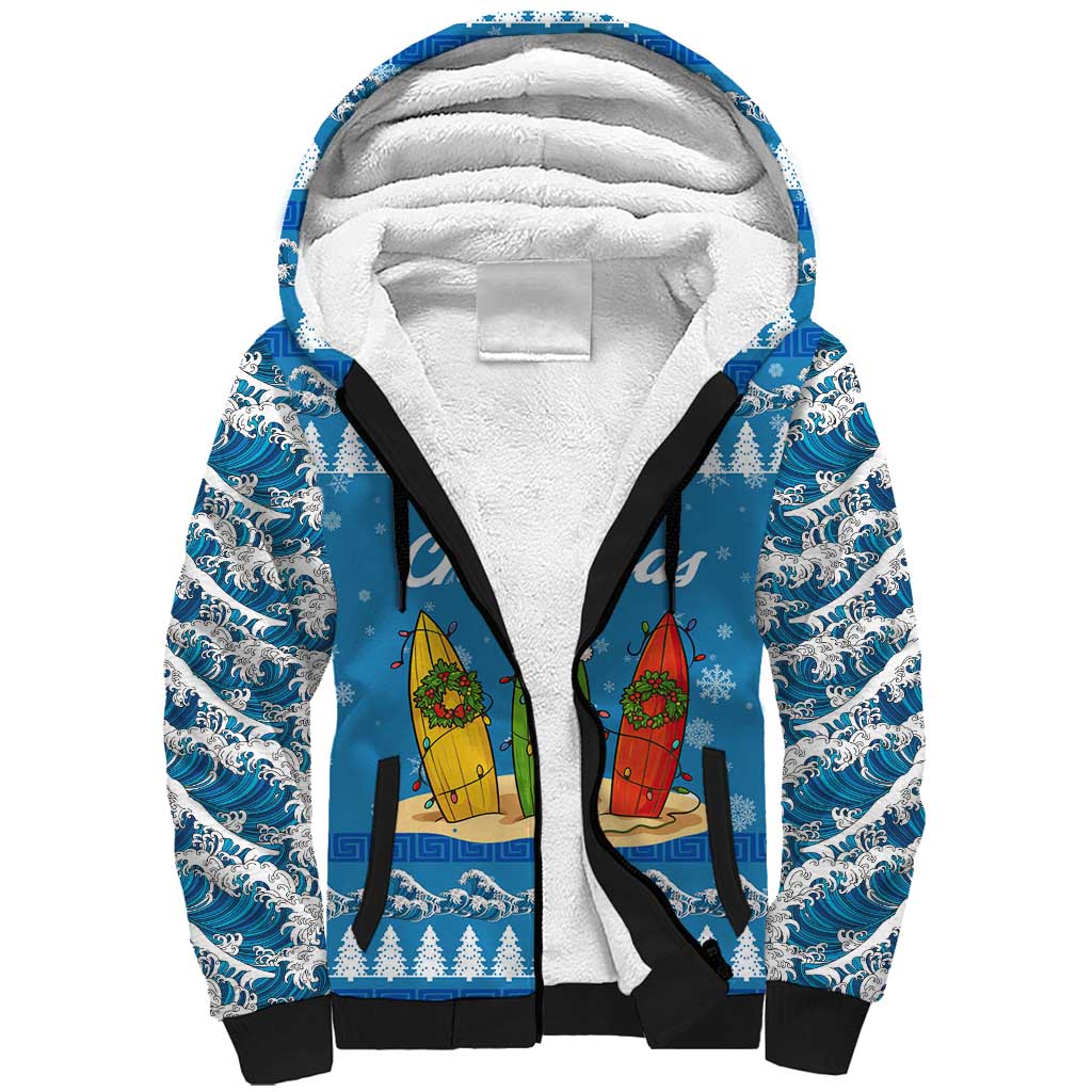 Surfer Swell Christmas Sherpa Hoodie Xmas Holiday Patterns - Wonder Print Shop