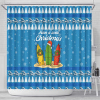Surfer Swell Christmas Shower Curtain Xmas Holiday Patterns - Wonder Print Shop