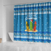 Surfer Swell Christmas Shower Curtain Xmas Holiday Patterns - Wonder Print Shop
