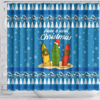 Surfer Swell Christmas Shower Curtain Xmas Holiday Patterns - Wonder Print Shop