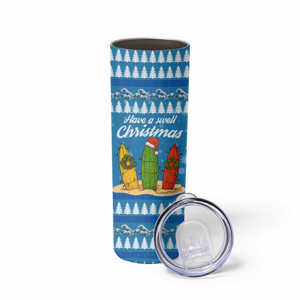 Surfer Swell Christmas Skinny Tumbler Xmas Holiday Patterns - Wonder Print Shop