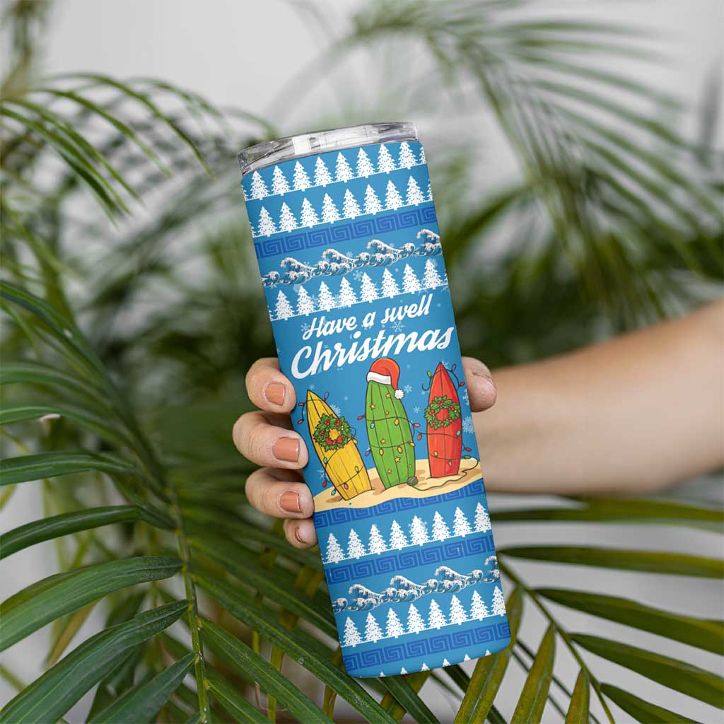 Surfer Swell Christmas Skinny Tumbler Xmas Holiday Patterns - Wonder Print Shop