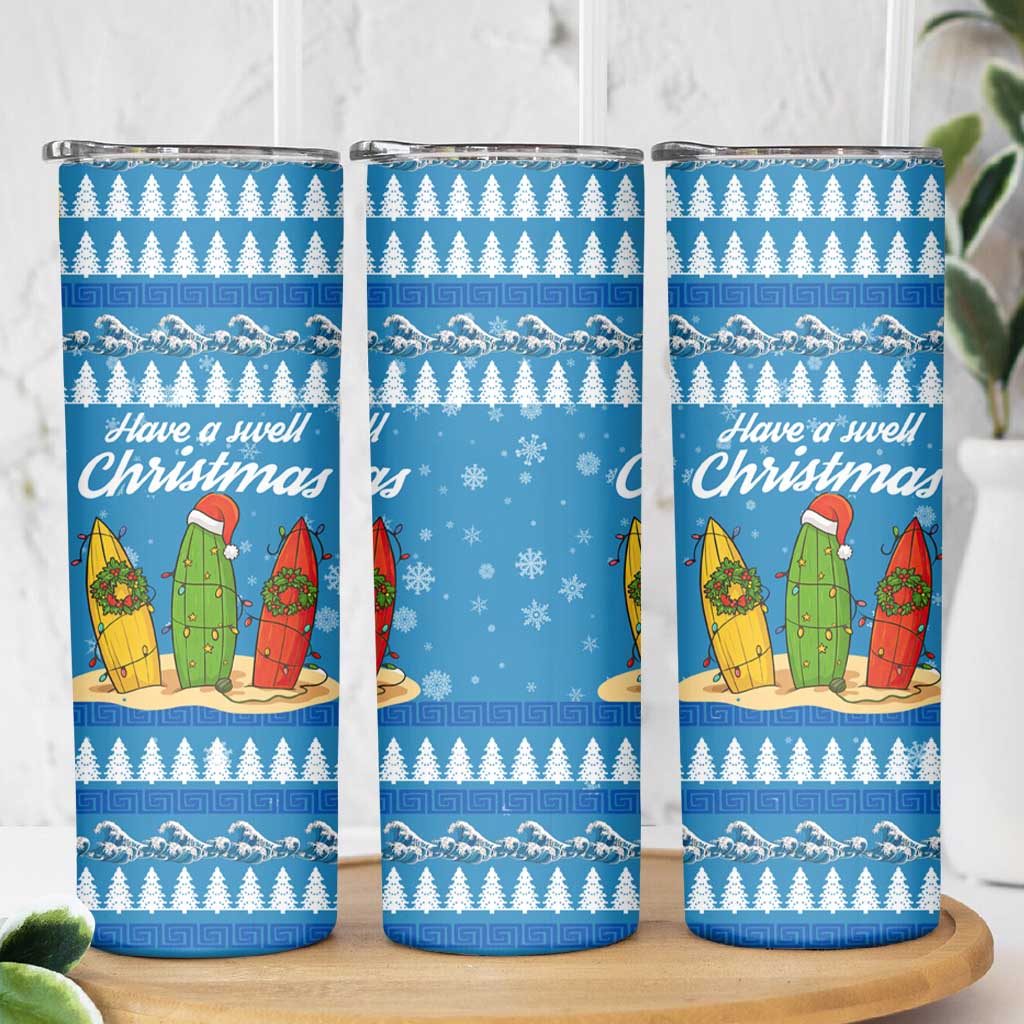 Surfer Swell Christmas Skinny Tumbler Xmas Holiday Patterns - Wonder Print Shop