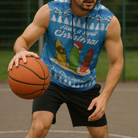 Surfer Swell Christmas Sleeveless Hoodie Xmas Holiday Patterns - Wonder Print Shop