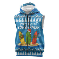 Surfer Swell Christmas Sleeveless Zip Hoodie Xmas Holiday Patterns - Wonder Print Shop