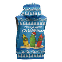 Surfer Swell Christmas Sleeveless Zip Hoodie Xmas Holiday Patterns - Wonder Print Shop