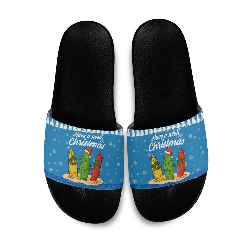 Surfer Swell Christmas Slide Sandals Xmas Holiday Patterns - Wonder Print Shop