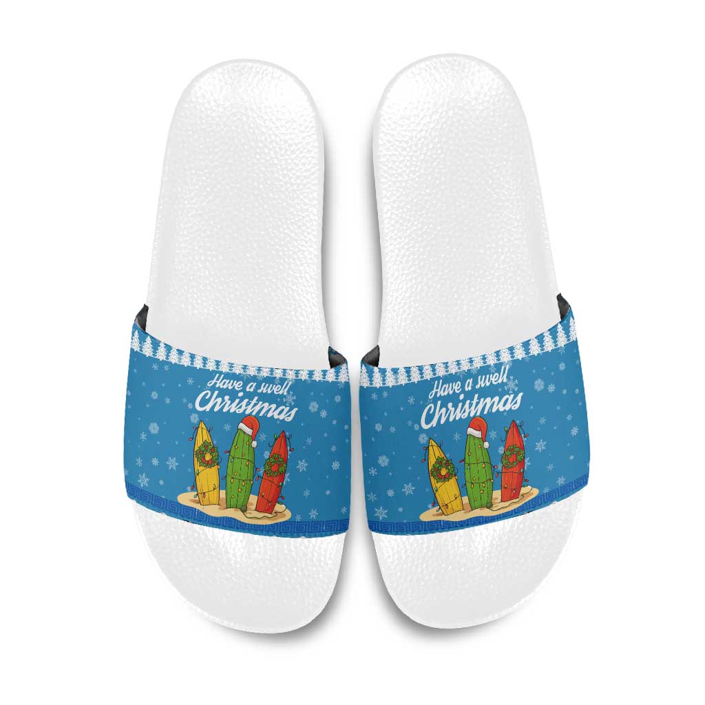 Surfer Swell Christmas Slide Sandals Xmas Holiday Patterns - Wonder Print Shop