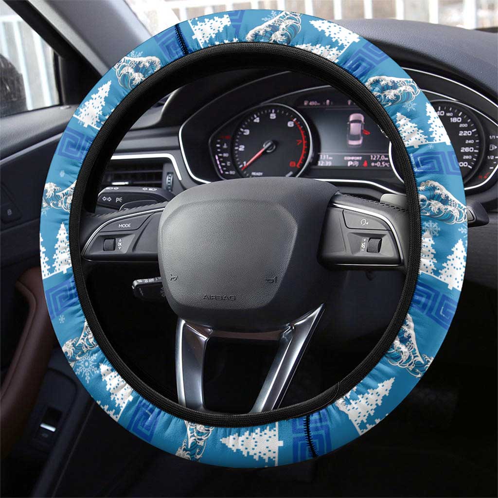 Surfer Swell Christmas Steering Wheel Cover Xmas Holiday Patterns - Wonder Print Shop