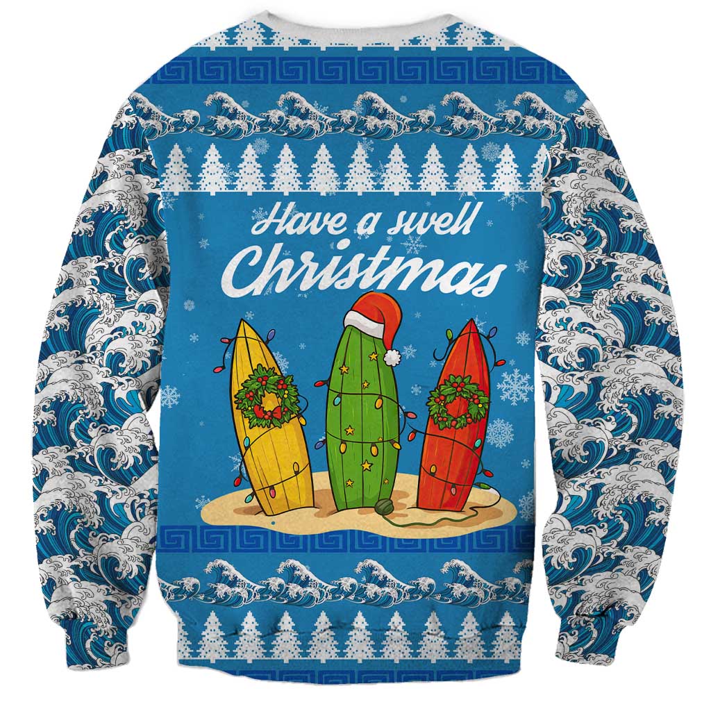 Surfer Swell Christmas Sweatshirt Xmas Holiday Patterns - Wonder Print Shop