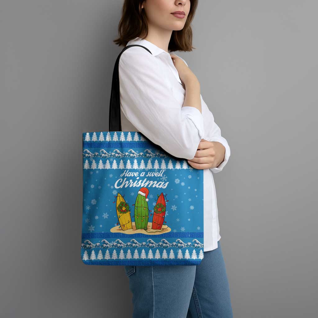Surfer Swell Christmas Tote Bag Xmas Holiday Patterns - Wonder Print Shop