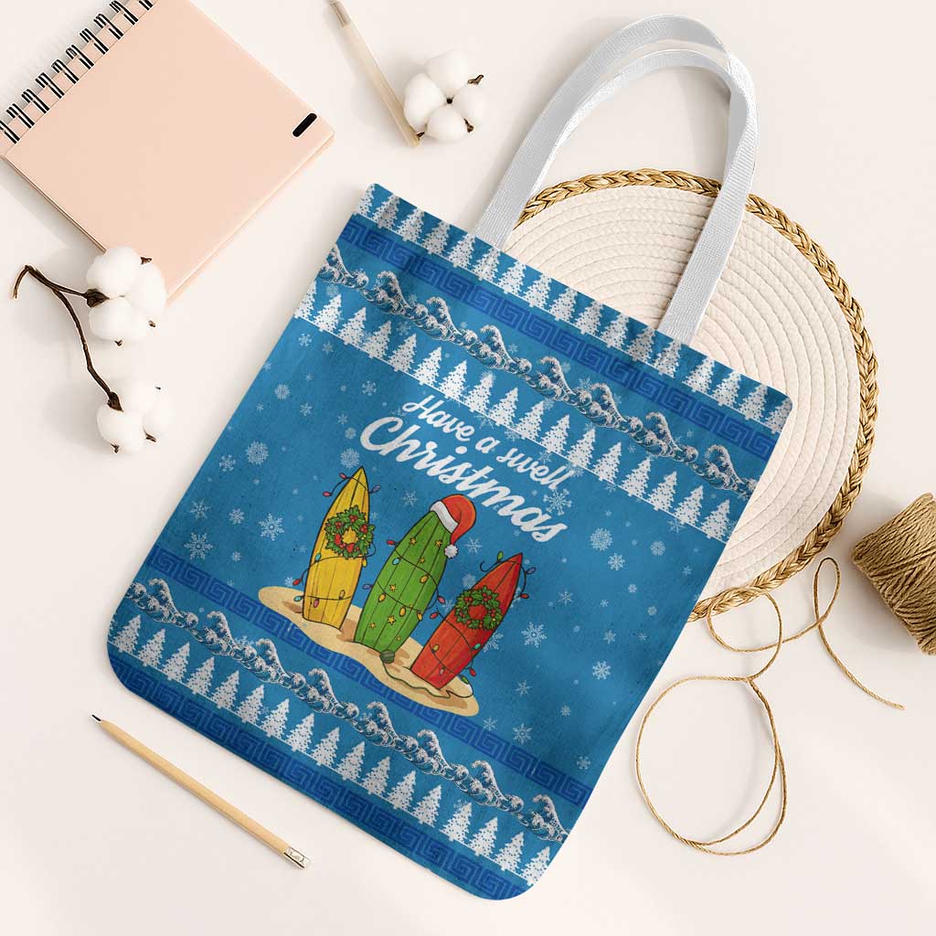 Surfer Swell Christmas Tote Bag Xmas Holiday Patterns - Wonder Print Shop