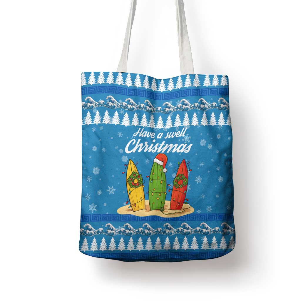 Surfer Swell Christmas Tote Bag Xmas Holiday Patterns - Wonder Print Shop