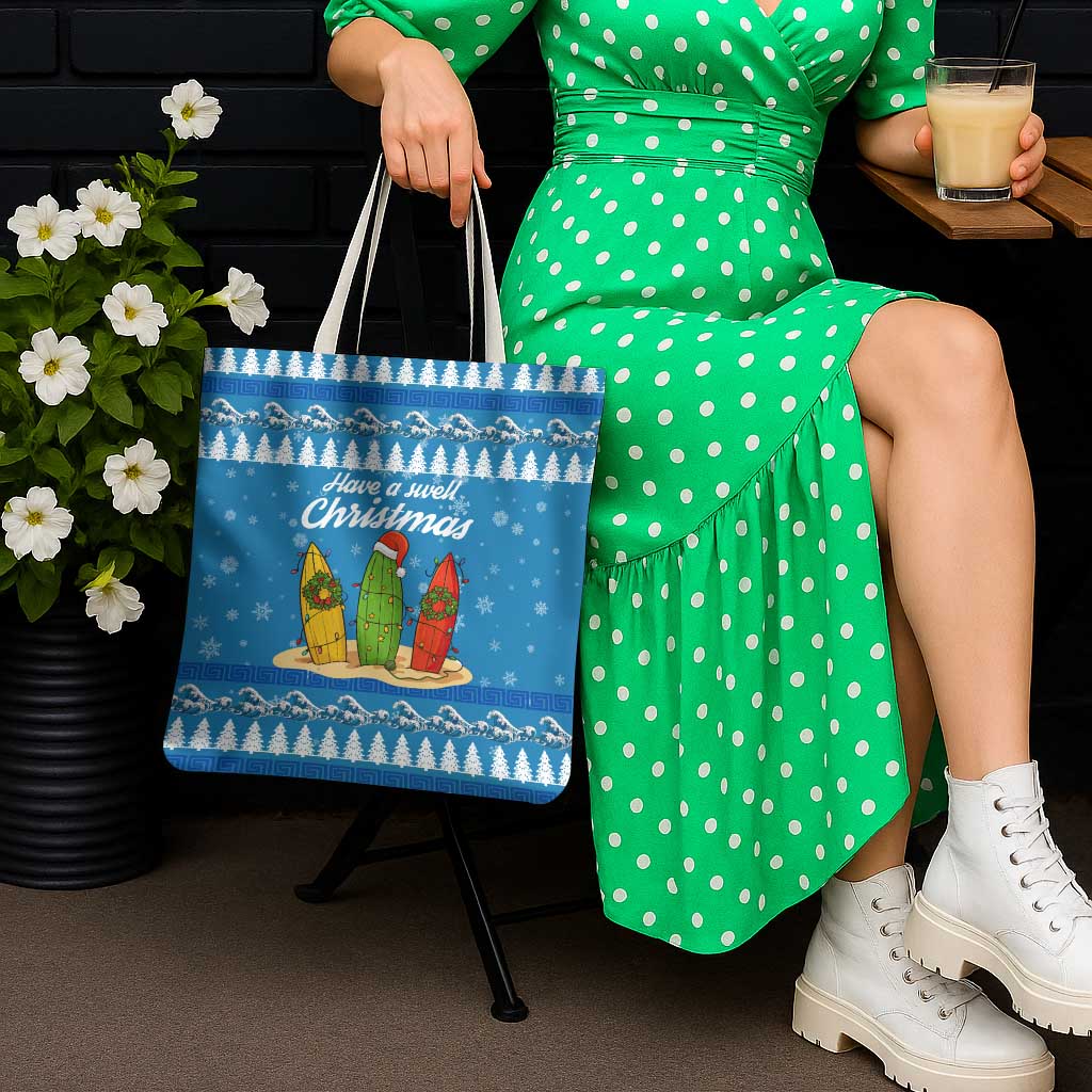 Surfer Swell Christmas Tote Bag Xmas Holiday Patterns - Wonder Print Shop